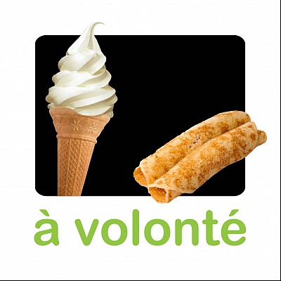 Vanille-ijs en pannenkoeken à volonté